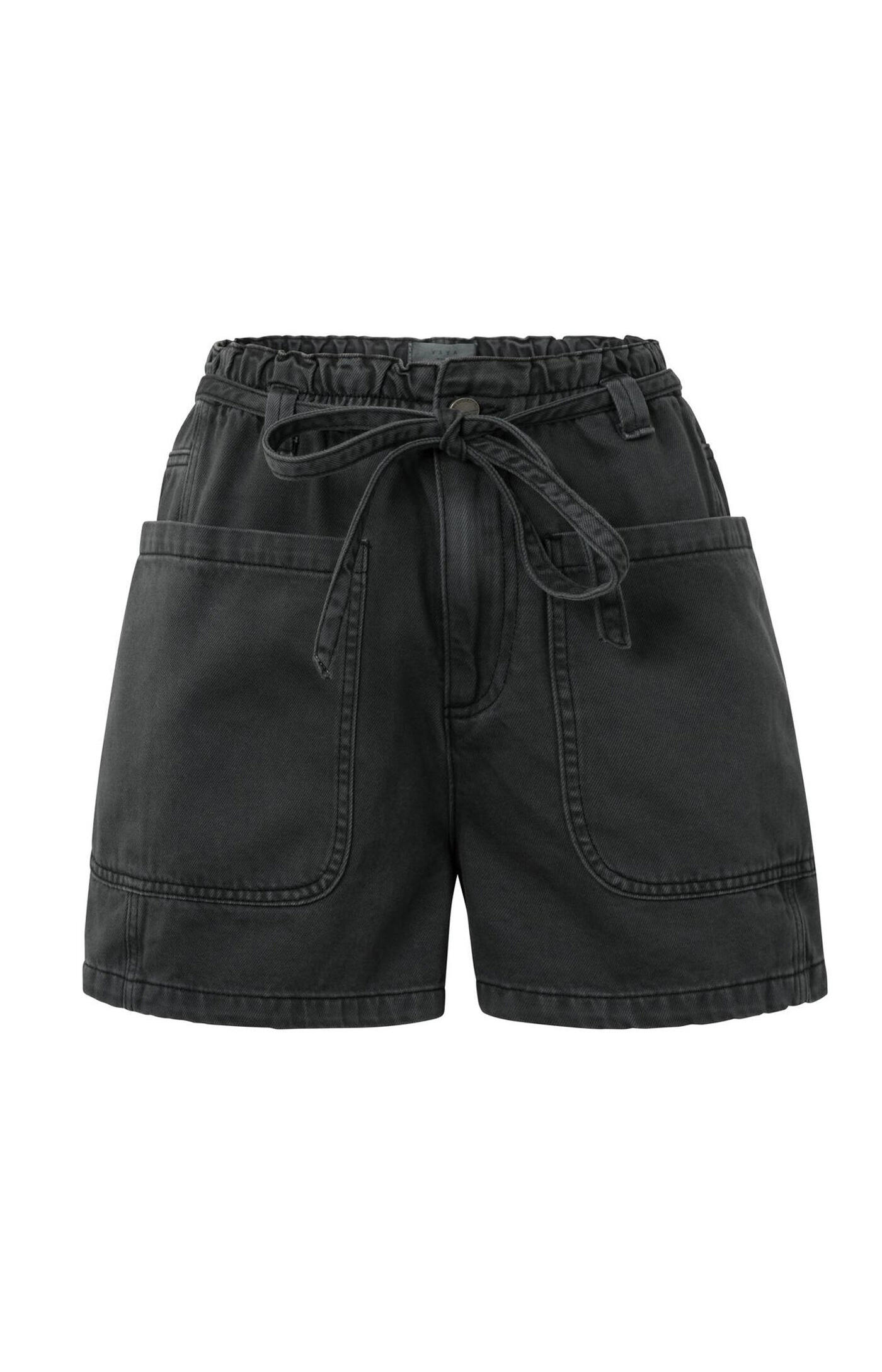 Yaya - High-Waist-Shorts mit Garment-Dye-Finish schwarz - Gr. - 38 von Yaya