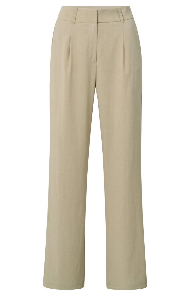 Yaya - Hose mit weitem Bein und Seitentasche beige - Gr. - 36 von Yaya