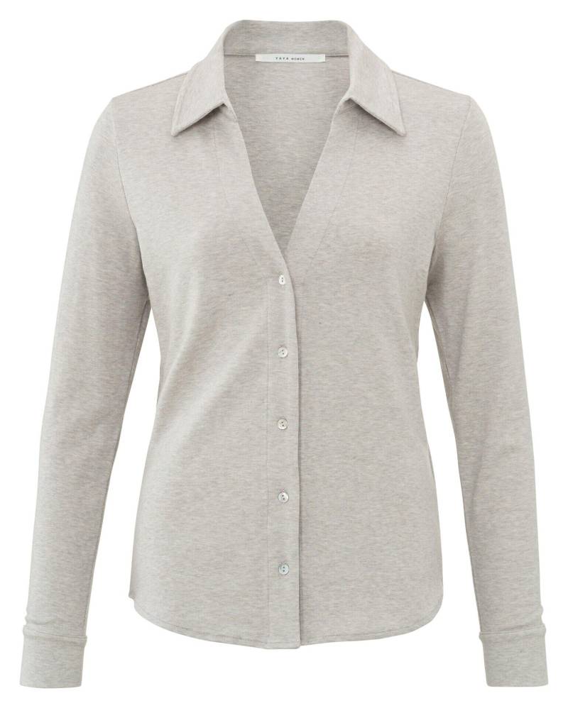 Yaya - Jerseybluse mit langen Ärmeln grau - Gr. - M von Yaya