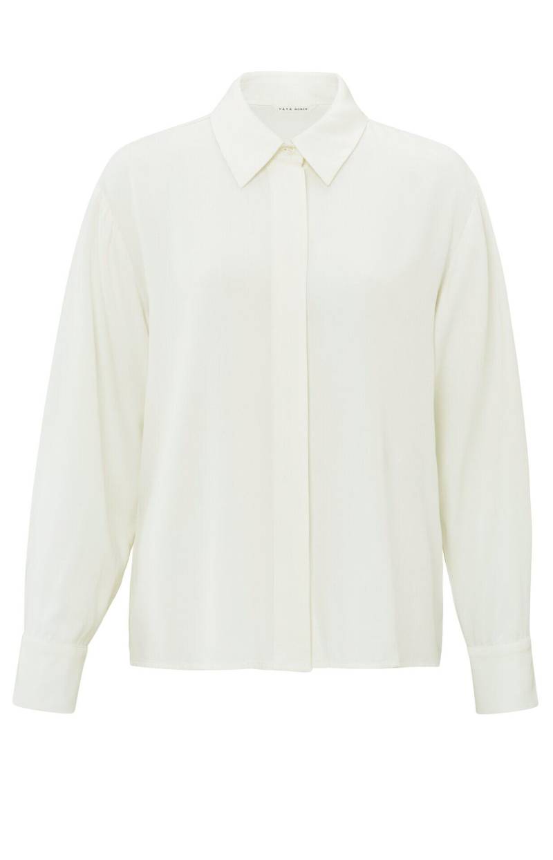 Yaya - Kurze Bluse mit langen Ärmeln weiß - Gr. - 42 von Yaya