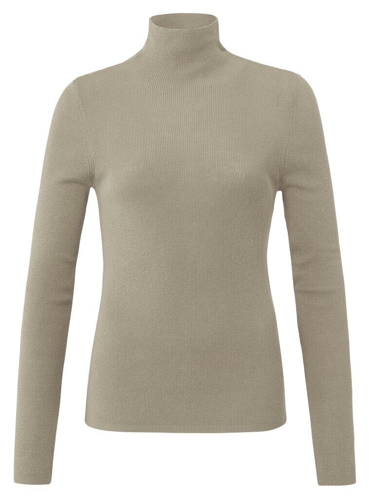 Yaya - Langärmeliger Rollkragenpullover mit Rippenmuster beige - Gr. - L von Yaya