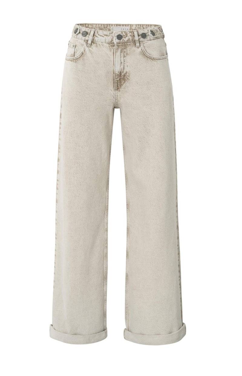 Yaya - Lockere Jeans mit weiten Beinen (L32) beige - Gr. - 42 von Yaya