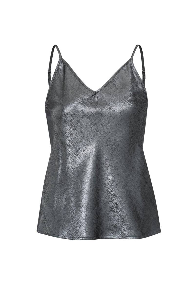 Yaya - Metallisch drapiertes Singlet grau - Gr. - 42 von Yaya