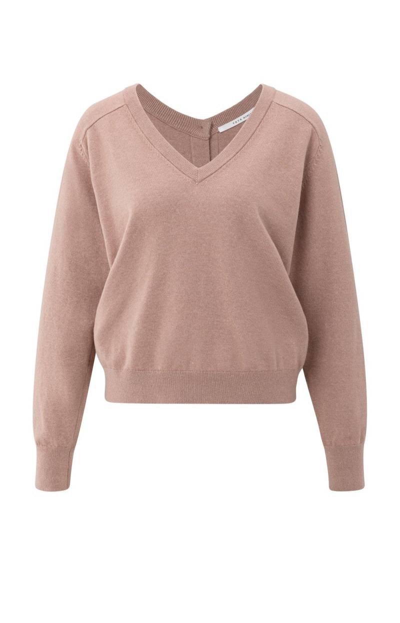 Yaya - Pullover mit doppeltem V-Ausschnitt pink - Gr. - M von Yaya