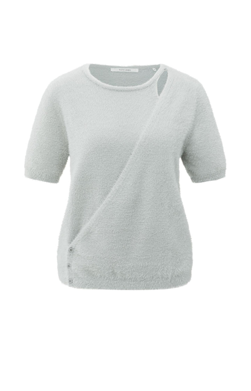 Yaya - Pullover mit kurzen Ärmeln grau - Gr. - M von Yaya