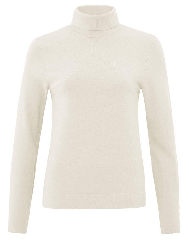 Yaya - Rollkragenpullover mit Knopfdetails beige - Gr. - XS von Yaya