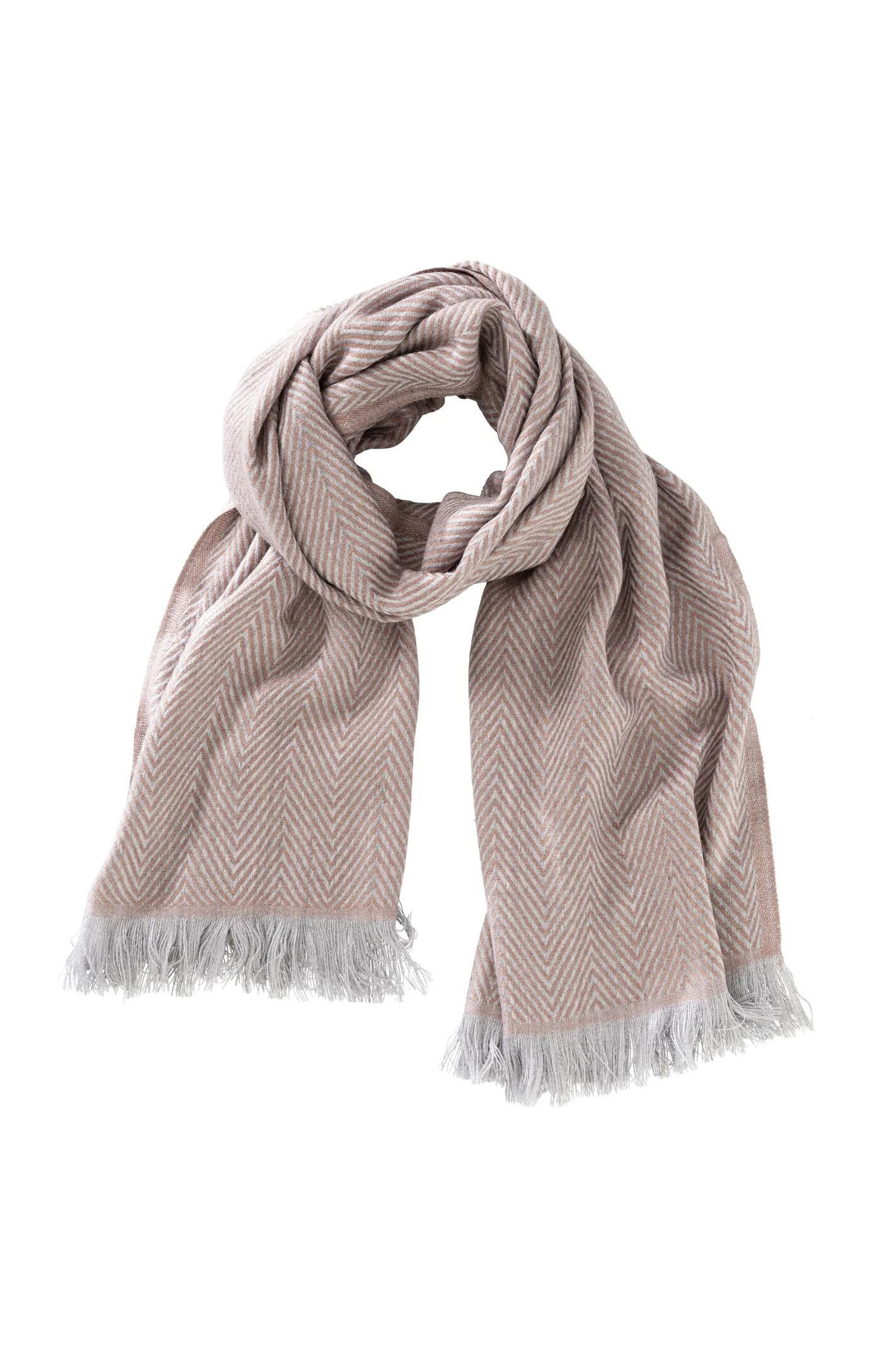Yaya - Schal mit Fransen beige/pink - Gr. - ONE SIZE von Yaya