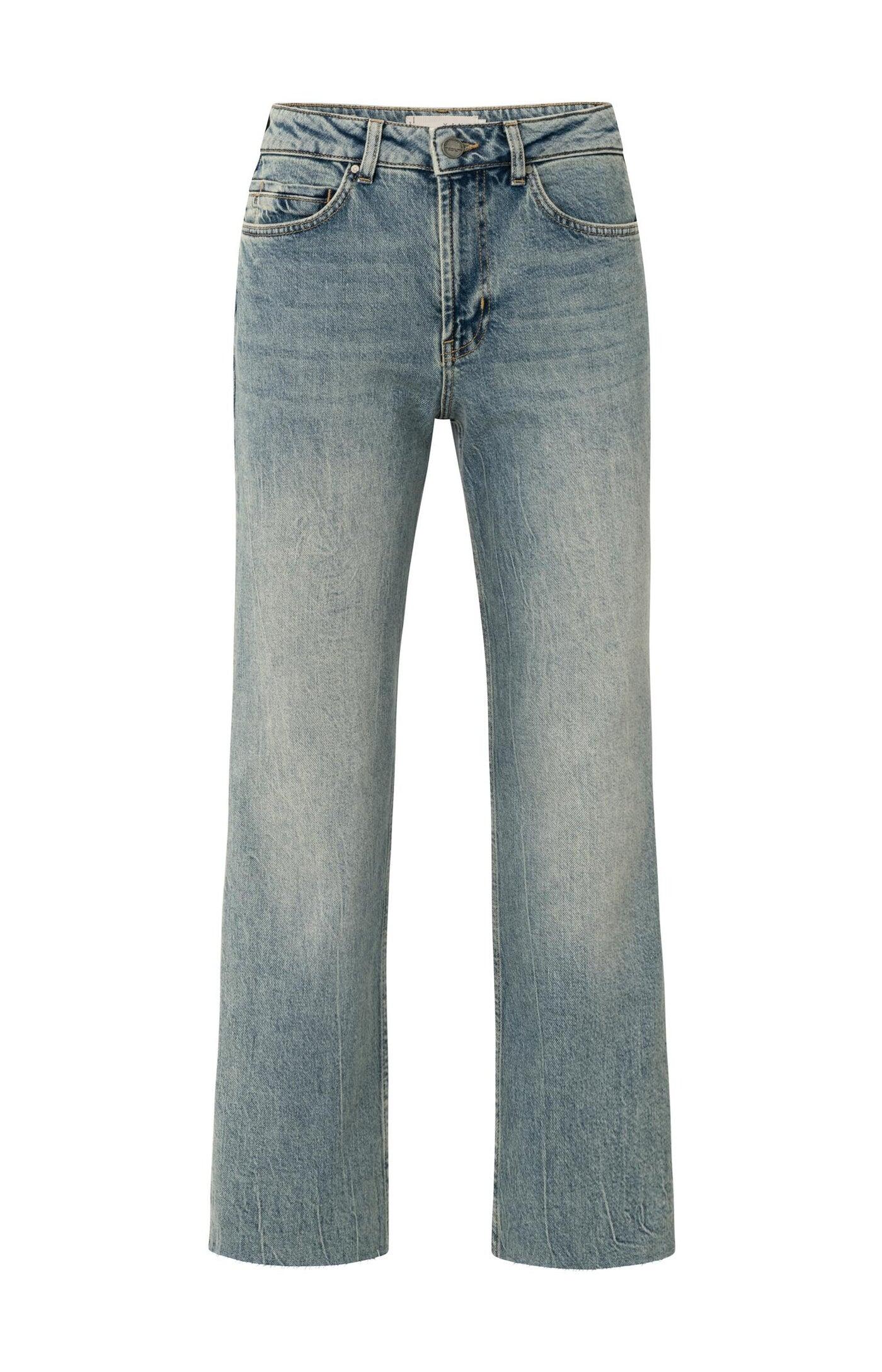 Yaya - Straight Fit Jeans aus Denim mit verwaschenem Finish (L34) blau - Gr. - 34 von Yaya