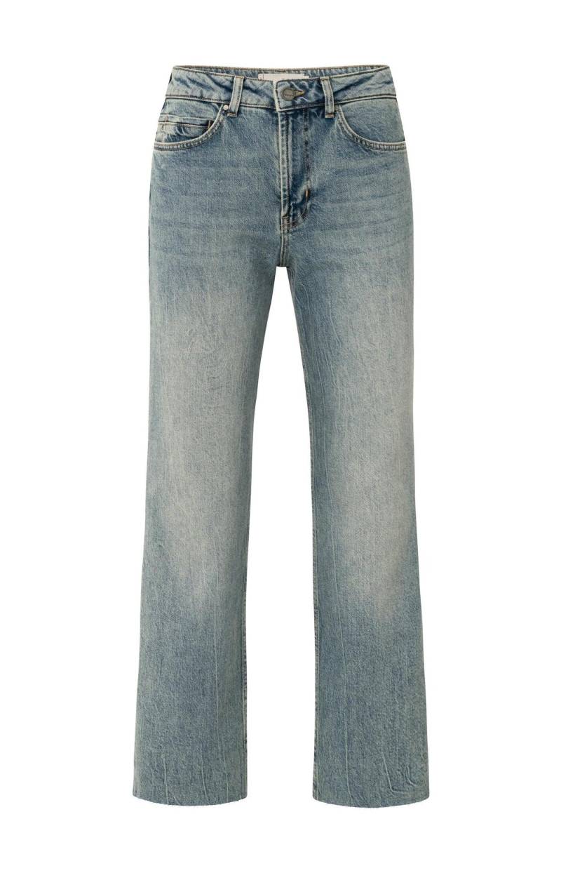 Yaya - Straight Fit Jeans aus Denim mit verwaschenem Finish (L34) blau - Gr. - 42 von Yaya