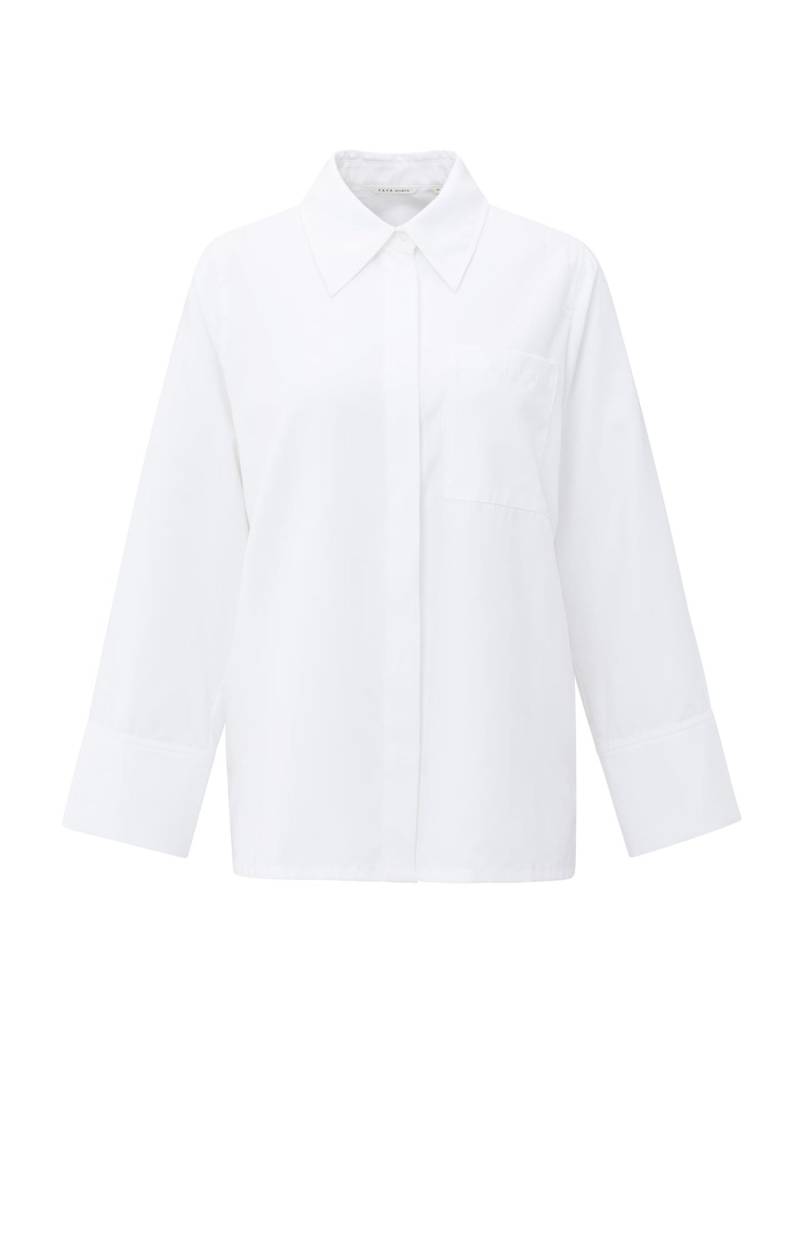 Yaya - Weiche Oversize-Bluse mit breiten Bündchen und Brusttasche weiß - Gr. - 36 von Yaya