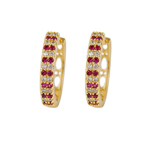YAZILIND 18K Elegantes Vergoldet Zirkonia Hohl Hoop Huggies Ohrringe für Frauen Schmuck Geschenk Überzogen von YAZILIND