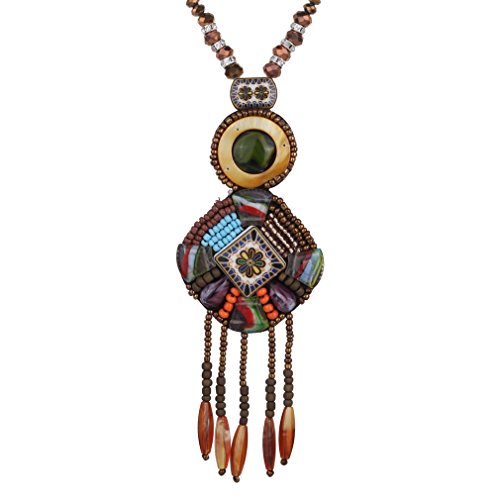 YAZILIND Kreative Weinlese-lange Boho Statement Perlen Quaste Halskette Trendy böhmische für Frauen Accessoires Schmuck von YAZILIND