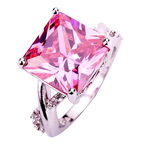 YAZILIND Rosa Stein-Ring-Brauthochzeits-Edelstahlrhinestone-Band-Schmucksachen für Frauen Size8 von YAZILIND