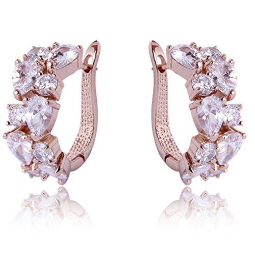 Yazilind Blendend Gold Filled Klar Runde Birnen Schnitt Makellos Zirkonia Klaue Kleine Creolen Yazilind Blendend Gold Filled Klar Runde Birnen Schnitt Makellos Zirkonia Klaue Kleine Creolen von YAZILIND