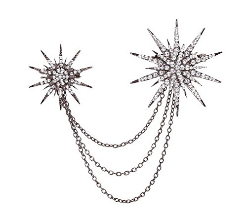 YAZILIND Schmuck Weinlese- Light Black Blume Kristalllegierung Broschen und Pins f¨¹r Gothic -Frauen-Geschenk -Idee von YAZILIND
