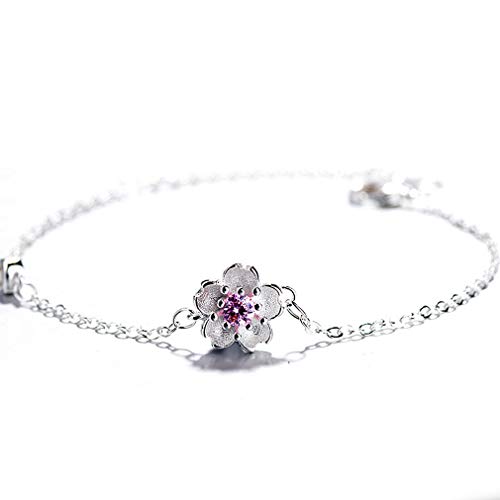 YAZILIND Kirsche Armband süße Amethyst rosa Kristall lila Kristall Blume Zweig Armband Schmuck (rosa Kirsche) von YAZILIND