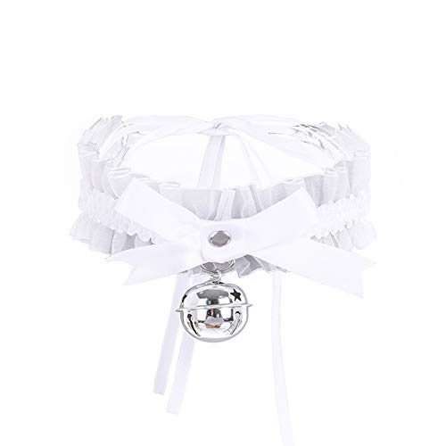 YAZILIND Spitze Lolita Ribbon Bow mit Bell Chokerhalskette Halskette für paar Zurückhalten Vergnügen Spielzeug Weiß von YAZILIND