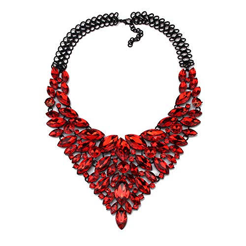 YAZILIND Statement Bib Neckalces 3 Farben für Frauen Kostüm Handgemachter Schmuck Bekleidungszubehör Rot von YAZILIND