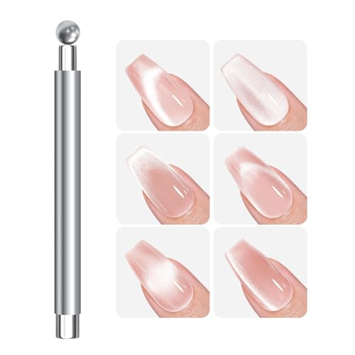 Yaztauho Nagel Magnet Werkzeug | Doppelspitze Katzenauge Magnet Für Nägel,Ergonomischer Griff Multifunktions Beauty Werkzeug Für Frauen Erwachsene Jugendliche von Yaztauho