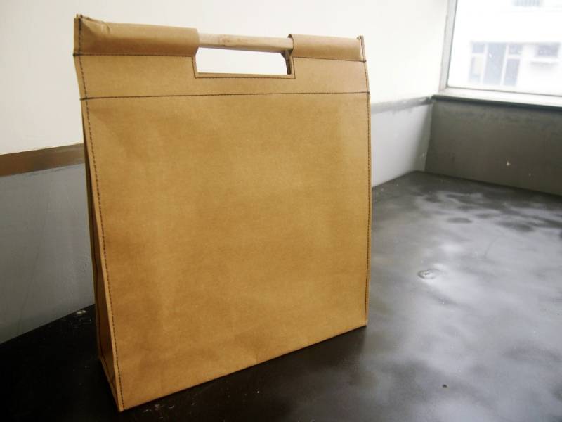 Waschbar Papier Von Hand Tasche Holz Griff Oben Handtasche Schultertasche Laptoptasche Datei Ordner Waschbar Kraftpapier von Yazu4