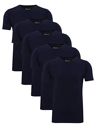 Yazubi 5er Pack Oversize Basic Shirts Herren T-Shirt Tshirts Männer Blue Mythic T Shirt Blau, (Dark Sapphire 194020), 3XL von Yazubi