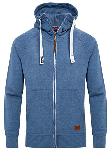 Yazubi Blaue Kapuzenjacke Männer Sweatshirtjacke Zipper Hoody Sweetjacken Herren Kapuzen Hoodie Jacob, Blau (Bijou Blue 2R183921), 5XL von Yazubi