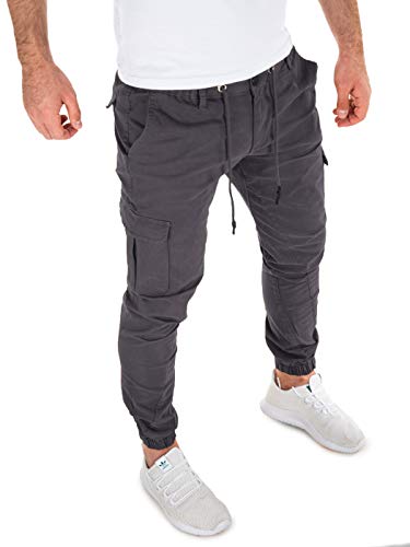 Yazubi Cargo Baggie Jogging Hosen Mann Jogger Hose mit Gummizug Herren Elijah, Grau (Magnet 4R193901), W30/L32 von Yazubi