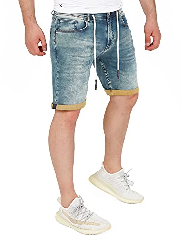 Yazubi Helle Bequeme Hosen Herren Kurz Sommer Stretch Kerze Männer Leichte Jeanshosen Luftige Shorts Henry, Grün (Balsam Green 185606), W29 von Yazubi