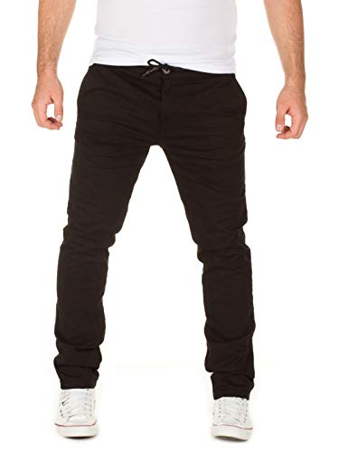 Yazubi Herren Chino Hose, Modell Agron, Chino in Jogginghosen-Look, Black (3000), W30/L34 von Yazubi