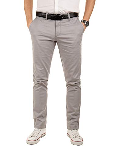 Yazubi Chino Hosen für Herren Chino Jeans Hosen Slim Dustin mit Gürtel, Grau (Gull 4R173802), W30/L32 von Yazubi