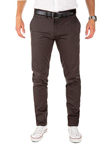 Yazubi Herren Chino Hose Dustin - Chinohose mit Gürtel, Grau (Iron Gate 193910), W32/L30 von Yazubi
