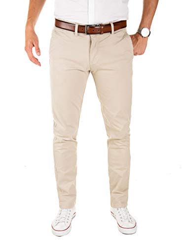 Yazubi Herren Chino Hose Dustin - Chinohose mit Gürtel, Beige (Plaza Taupe 161105), W40/L36 von Yazubi