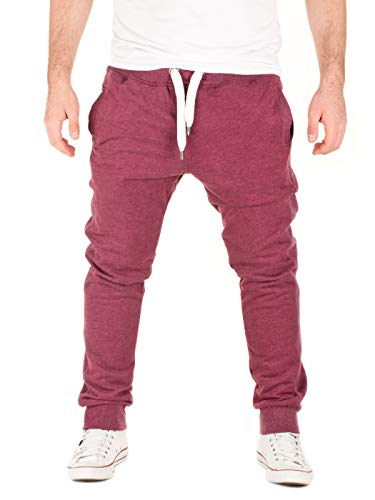 Yazubi Herren Jogginghose Edward - Hose rote Sweathose - Sporthose Trainingshose Slim Männer Jogginghosen Sport, Rot (Plum Wine 181411), M von Yazubi