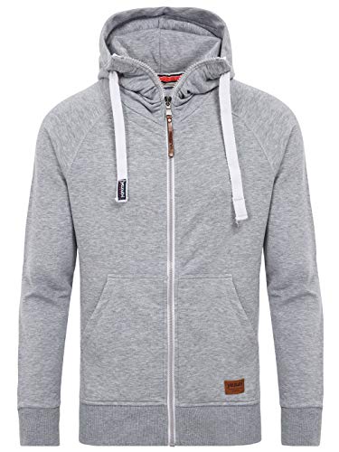 Yazubi Sweat Kapuzenjacke Herren Übergroße Sweatjacke Männer Hoody Reißverschluss Kapuzensweatjacke Jacob, Grau (M. Gray 154703), 3XL von Yazubi