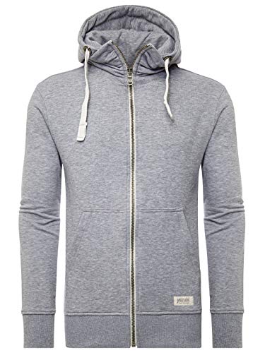 Yazubi Herren Kapuzenjacke Osaka - graue Sweatjacke Herren Kapuzenpullover mit Reißverschluss - Kapuzensweatshirt, Grau (Mirage Gray 154703), XXL von Yazubi