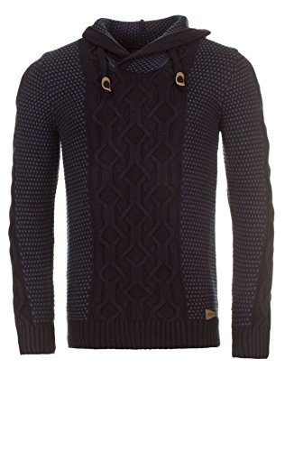 Yazubi Herren Strick-Kapuzenpullover 122, Blue (1005), L von Yazubi