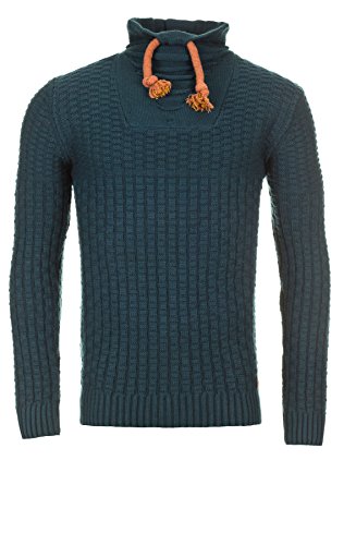 Yazubi Herren Strickpullover mit Stehkragen M125, Blau (Indigo 1011), M von Yazubi