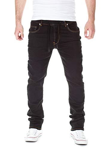 Yazubi Herren Sweathose in Jeansoptik Skinny Fit, Black (20001), W32/L38 von Yazubi