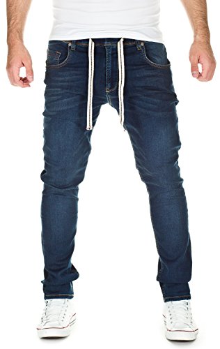 Yazubi Herren Sweathose in Jeansoptik Skinny Fit, dark blue (10033), W28/L34 von Yazubi