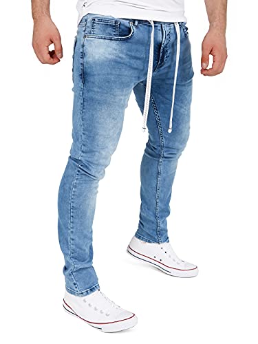 Yazubi Steve - Jogginghose Herren Hip Hop Jogger - Hose Männer Jeans Slim Fit Joggers - Baumwoll Jeans Mann, Blau (Bering Sea 184028), W29/L32 von Yazubi
