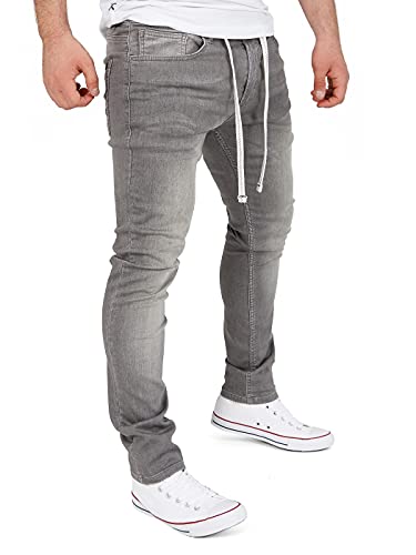 Yazubi Steve - Jeans Jogging Hose Slim Fit - Männer Jeanshosen Mit Tunnelzugverschluss - Sweathosen Herren Joggers, Grau (Br Nickel 185102), W29/L30 von Yazubi