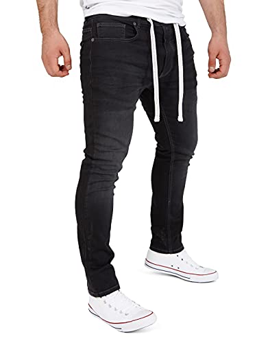 Yazubi Steve - Joggers Herren Männer - Jeans Stretch Jeanshose - Jogginghose Bund Leichte Männerjeans, Schwarz (Phantom 194205), W31/L30 von Yazubi