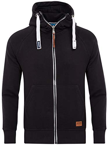 Yazubi Zipper Hoodie Schwarze Jacke Herren Übergangsjacke Hoody Männer Kapuzen Sweatjacke Zip Pullover Jacob, Schwarz (Black 2R194008), XS von Yazubi