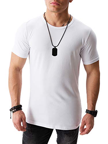 Yazubi Herren T-Shirt Mythic - Sommer Rundhals Shirt Slim Fit Weiss Männer Tshirt weißes Kurzarm lang, Weiß (Brilliant White 114001), M von Yazubi