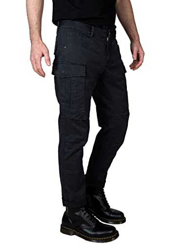 Yazubi Jayden - Männer Cargohose mit Seitentaschen - Herren Cargo Hosen Slim Fit - Stretch Stoffhose, Blau (Deep Well 193713), W32/L32 von Yazubi