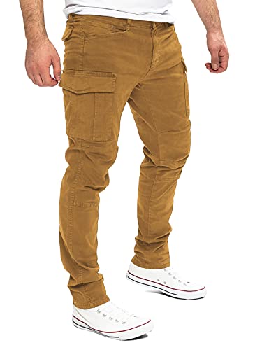 Yazubi Jayden - Creme Farbene Cargohosen - Männer Arbeitshosen - Herren Cargo Hose Baumwolle, Braun (Toffee 181031), W33/L32 von Yazubi