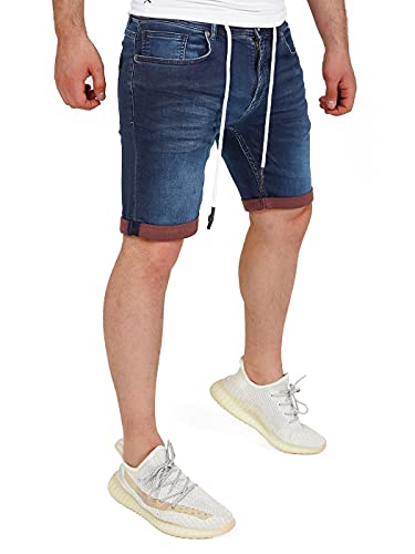 Yazubi Leichte Jeans Sommer Jogginghose Herren Kurze Jeans Hose Stretch Hosen Jogging Regular Man Schorts Männer Henry, Blau (Peacoat 193920), W33 von Yazubi