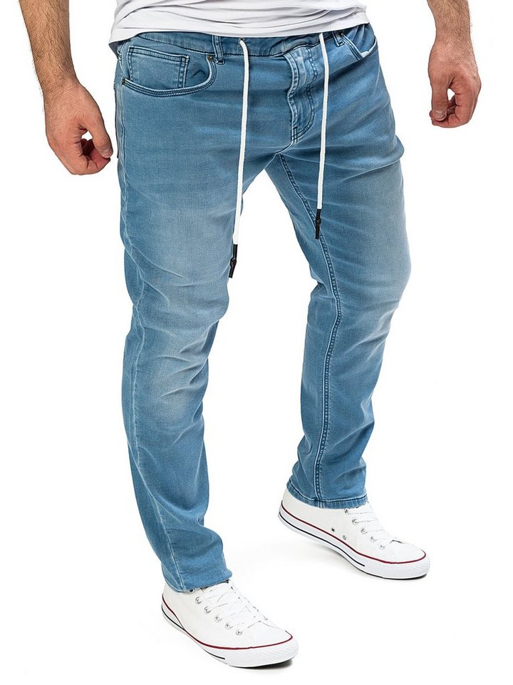 Yazubi Slim-fit-Jeans Herren Sweathose in Jeansoptik Erik Schmale Jeans, mit Stretch-Anteil von Yazubi