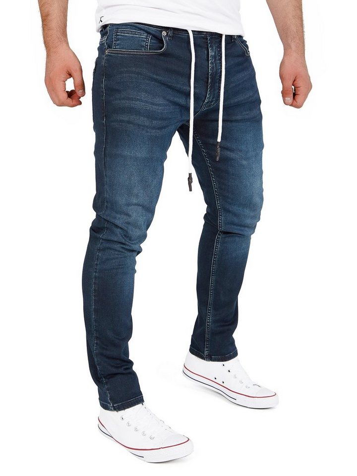 Yazubi Slim-fit-Jeans Herren Sweathose in Jeansoptik Erik Schmale Jeans, mit Stretch-Anteil von Yazubi