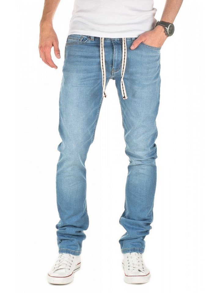 Yazubi Slim-fit-Jeans Herren Sweathose in Jeansoptik Rick Schmale Jeans, mit Stretch-Anteil von Yazubi